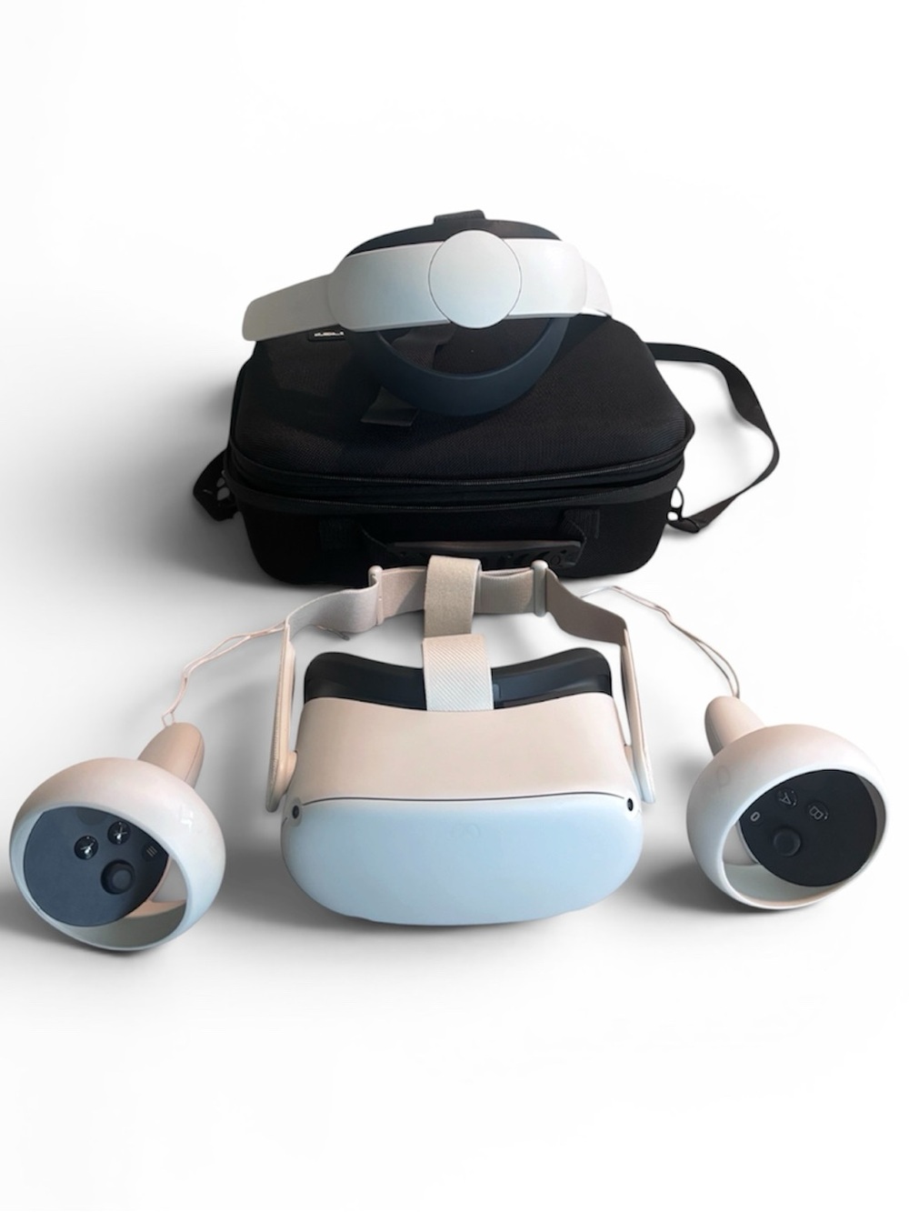 Oculus Meta Quest 2- with Controllers, Adjustable Strap and Carry Case